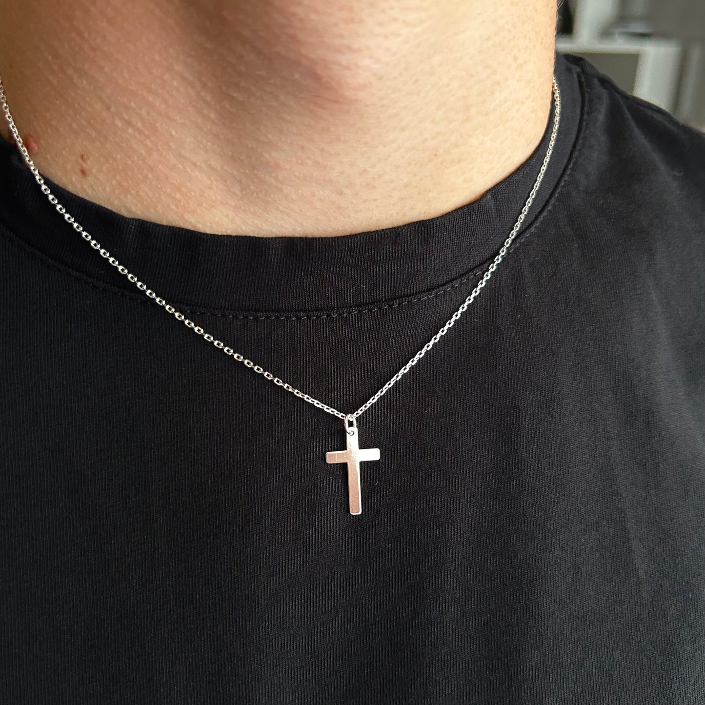 Cadou pentru fiu - Lantisor din Argint cu cruciulita - Mama