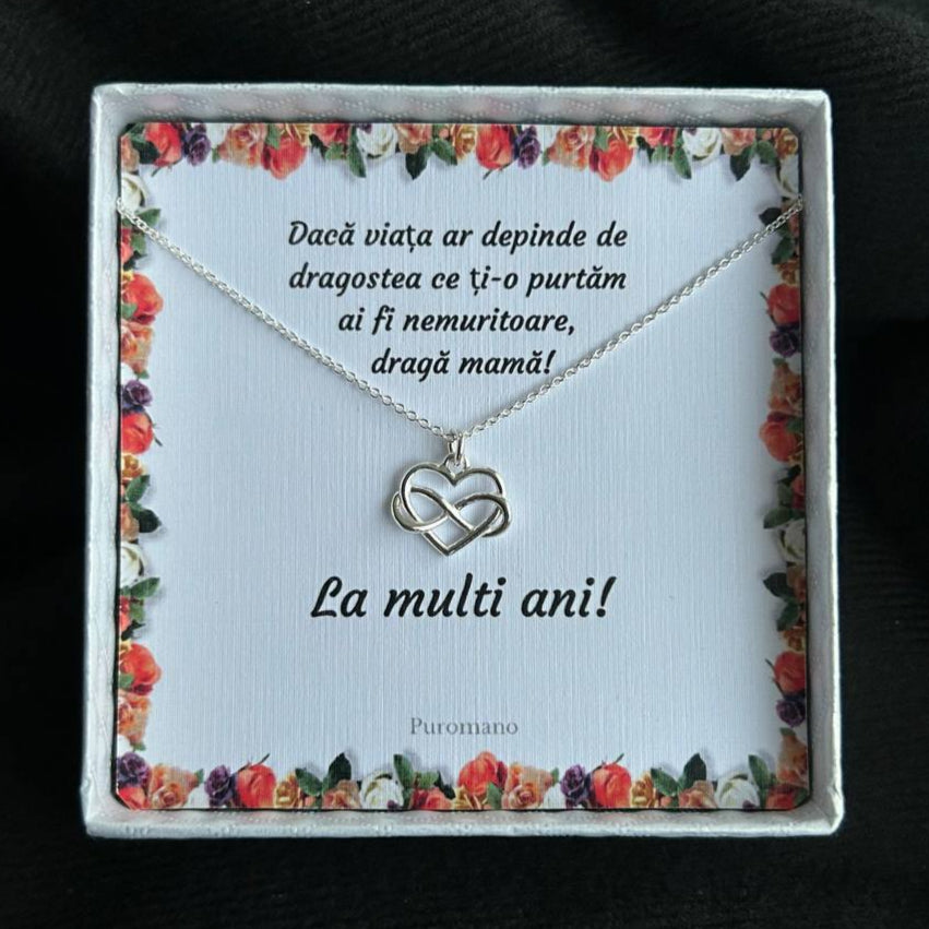 Cadou pentru mama - Colier din Argint - pandativ inima/infinit