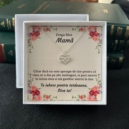 Cadou pentru mama - Colier din Argint - pandativ inima/infinit