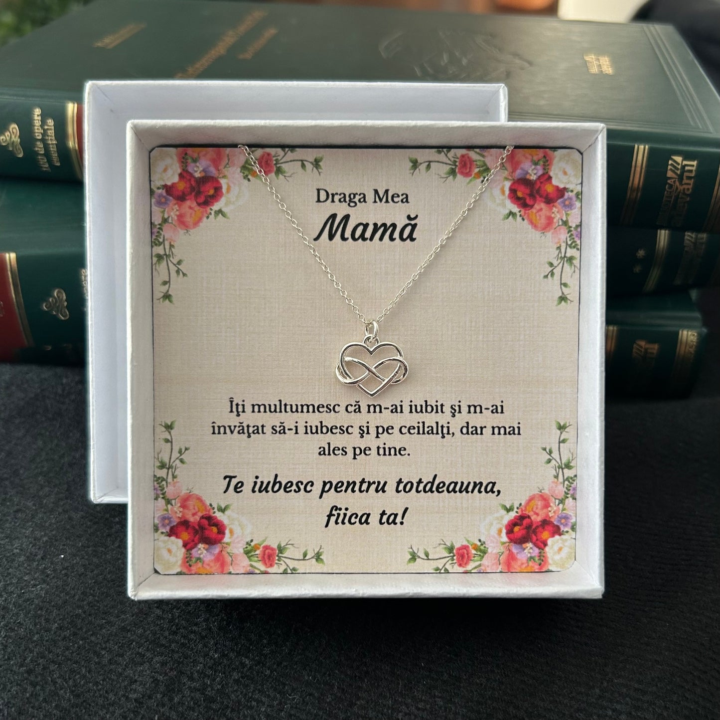 Cadou pentru mama - Colier din Argint - pandativ inima/infinit