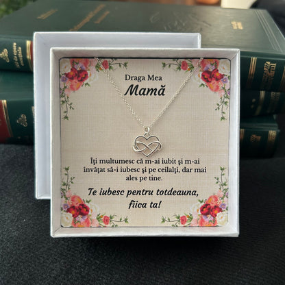 Cadou pentru mama - Colier din Argint - pandativ inima/infinit