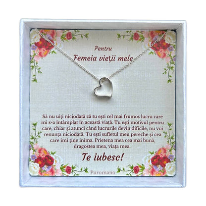 Cadou Pentru Sotie - Colier din Argint - pandativ inima