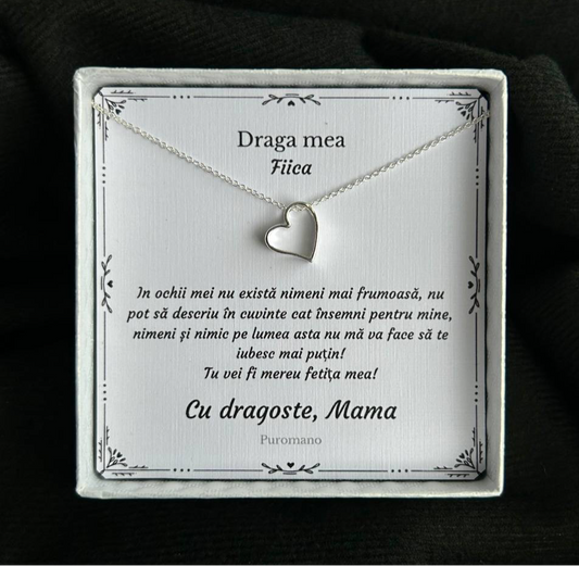 Cadou pentru fiica - Colier din Argint - pandativ inima