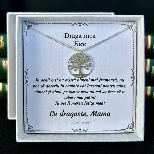 Cadou pentru fiica - Colier din Argint - pandativ Arborele vietii
