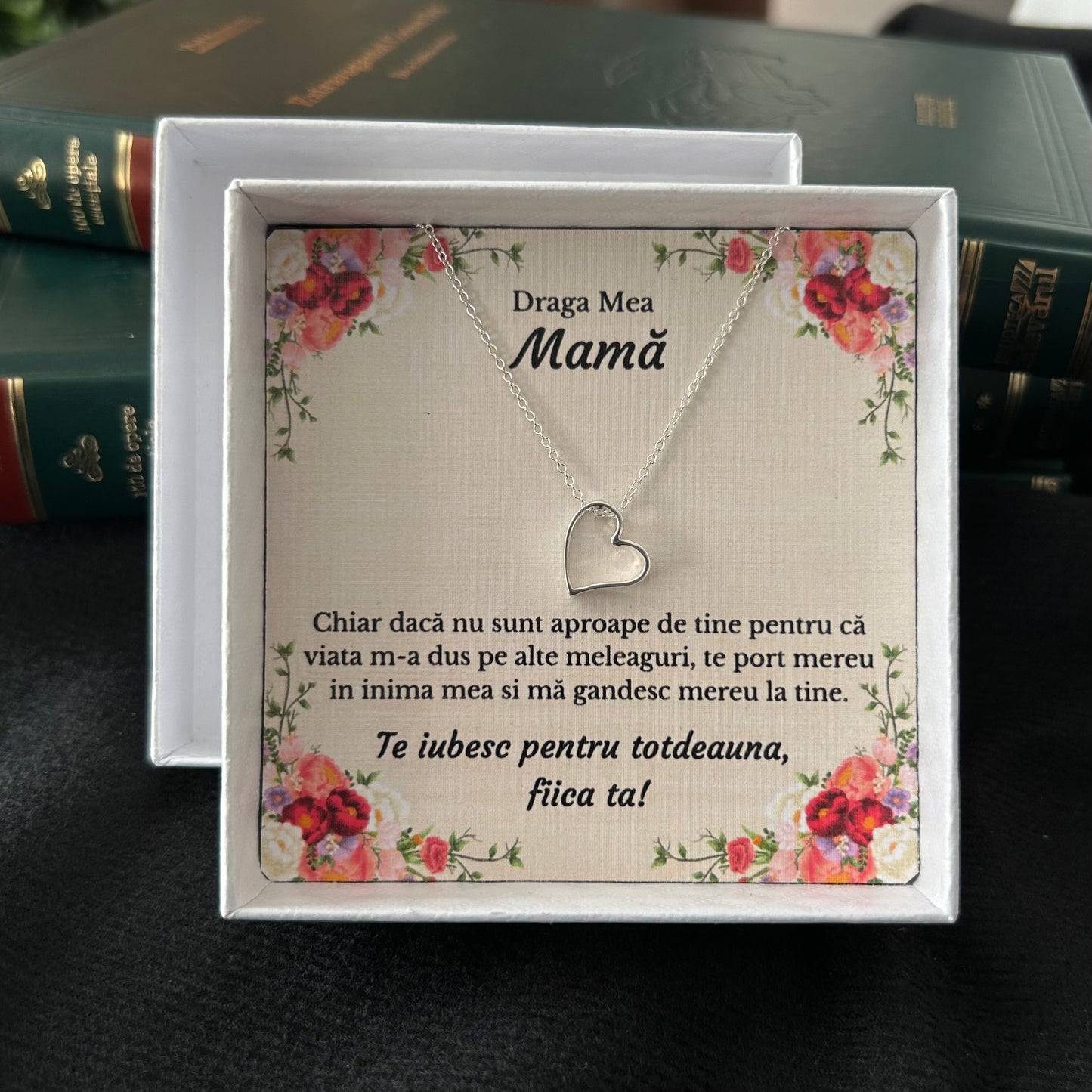 Cadou pentru mama - Colier din Argint - pandativ inima