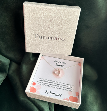 Cadou Pentru Iubita/Logodnica - Colier din Argint - pandativ inima